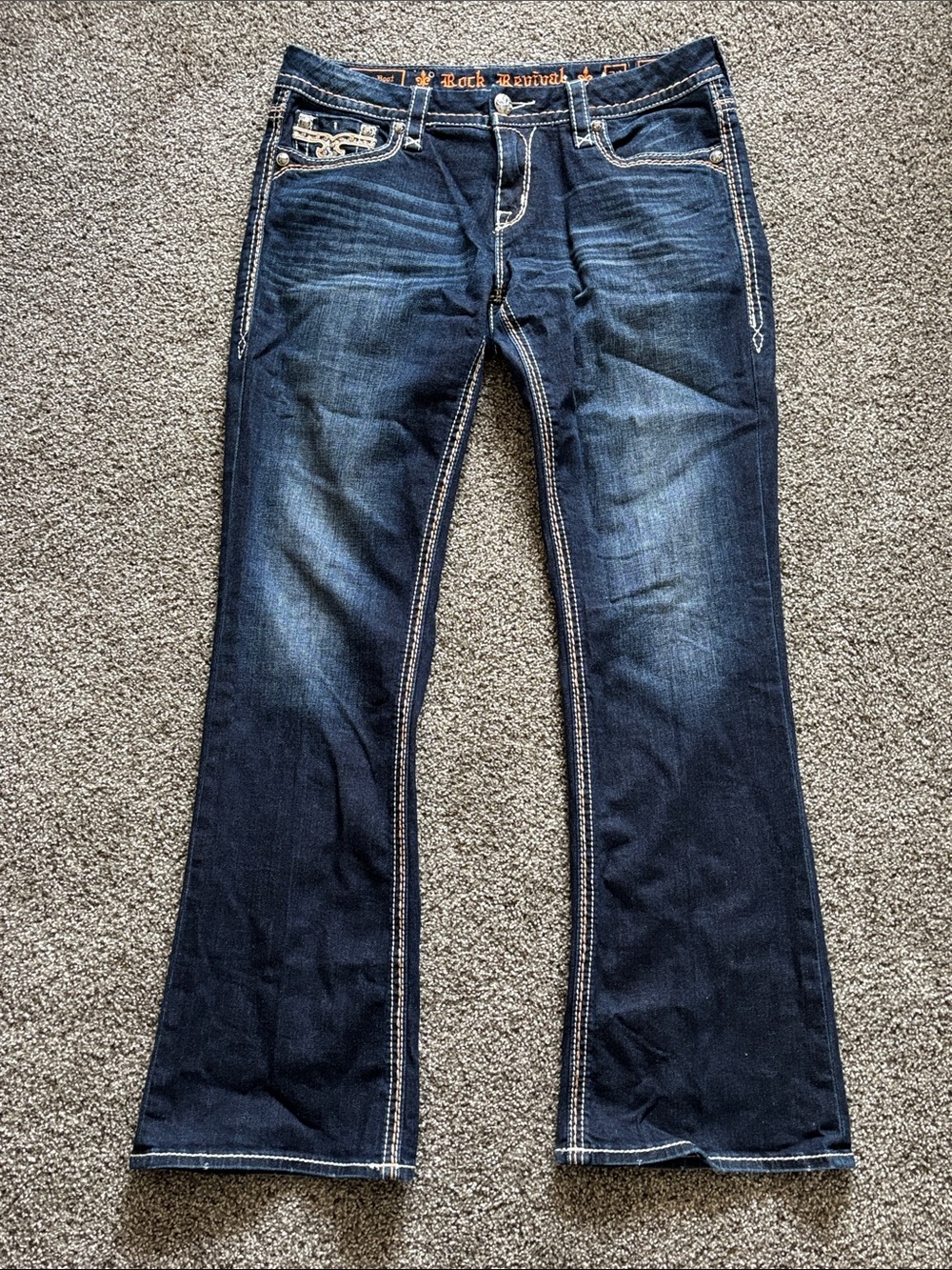 Rock Revival Women’s Size 30 Sherry Easy Boot Stretch Denim Embellished Jeans
